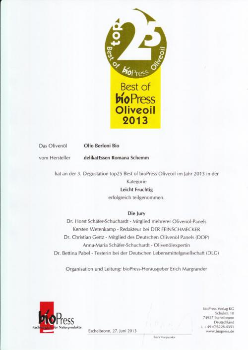 delikatEssen Nürnberg | Berloni Best of Bio Press Oliveoil 2013